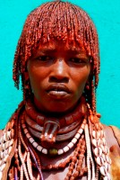 Married Hamer woman, Turmi market, Lower Omo Valley, Ethiopia, Africa
