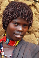 Hamer girl, Turmi market, Lower Omo Valley, Ethiopia, Africa