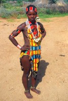 Hamer girl, Gambala village, Lower Omo Valley, Ethiopia, Africa
