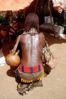 Body scarring, Hamer woman, Dimeka market, Lower Omo Valley, Ethiopia, Africa