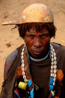 Banna woman, Dimeka market, Lower Omo Valley, Ethiopia, Africa